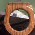 wooden toilet seat